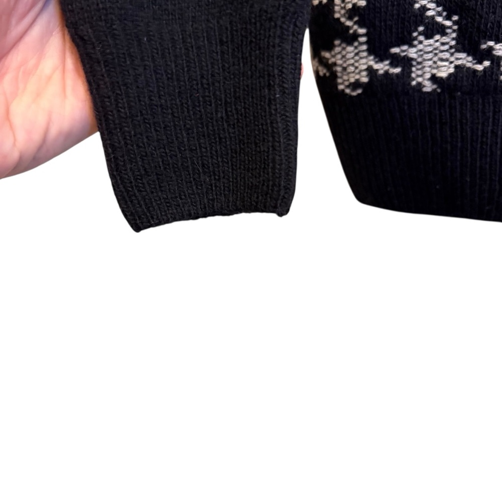 Barbour Black and Gray Houndstooth Wool Knit Sweater sz10 - Picture 3 of 10